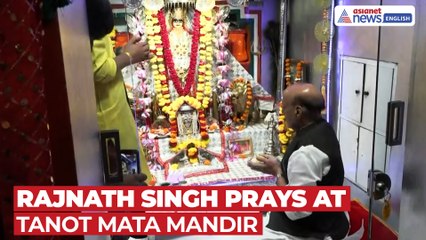 Jaisalmer: Rajnath Singh at Tanot Mata Mandir, Prays Near India-Pakistan Border
