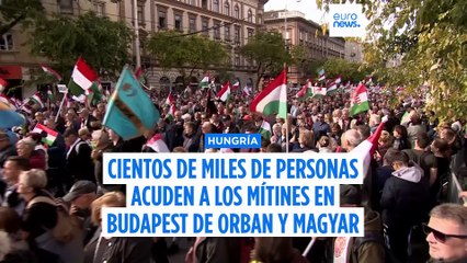 Cientos de miles de personas acuden a mítines rivales en Budapest ante las próximas elecciones