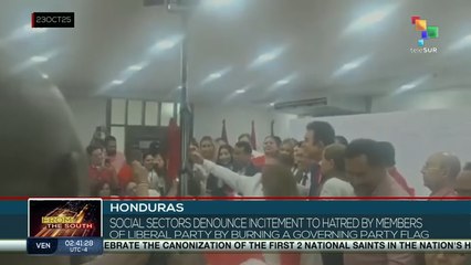 Honduras: Social sectors condemn flag burning by Liberal Party
