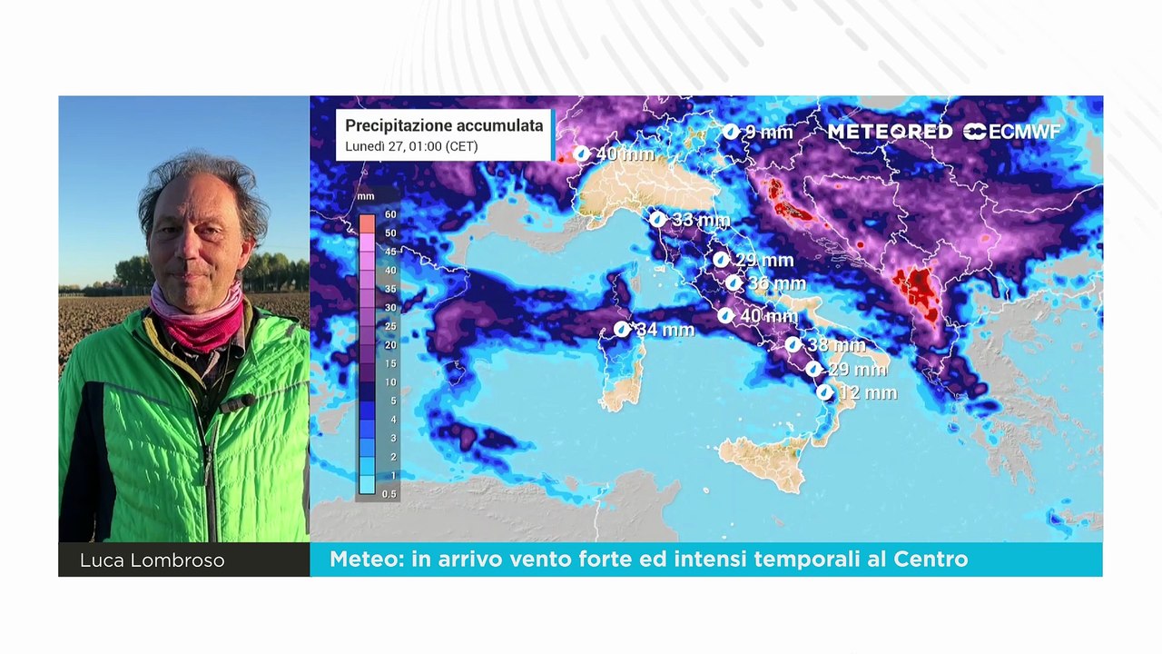 Meteo: in arrivo vento forte ed intensi temporali al Centro