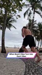 Painful Beach Fail: Acrobat Tries Trick on Coconut Tree 🌴|| Heartsome 💖