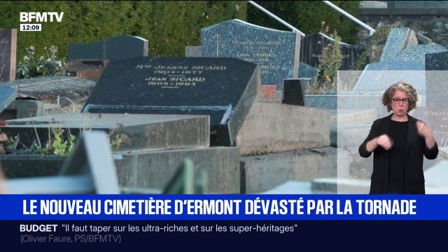 Le nouveau cimetière d'Ermont dévasté par la tornade