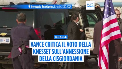 Vance critica il voto del parlamento sull'annessione della Cisgiordania: "Un insulto a Trump e agli Usa" dice il vicepresidente