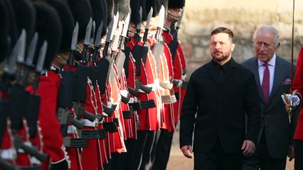 King Charles and President Zelensky inspect guard of honour