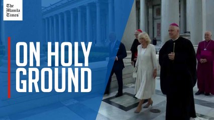 Britain's King and Queen visit Basilica, meet with priests and sisters in Rome