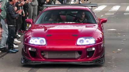TUNER Cars Leaving 100% Auto Live - INSANE BURNOUTS, 900HP Supra, Aventador S, Diesel Corrado
