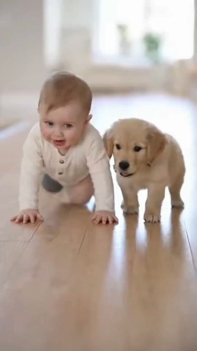 Baby vs Puppy Crawl Race | Who Wins? 😍🐶