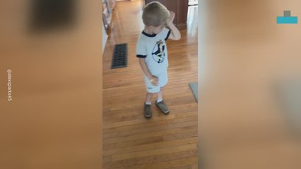 Kid Hilariously Handcuffs Dog