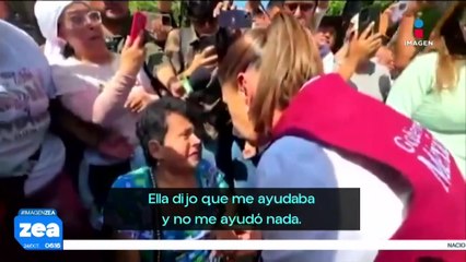 ¡Entre lágrimas! Damnificada le reclama a la gobernadora de Veracruz su falta de ayuda