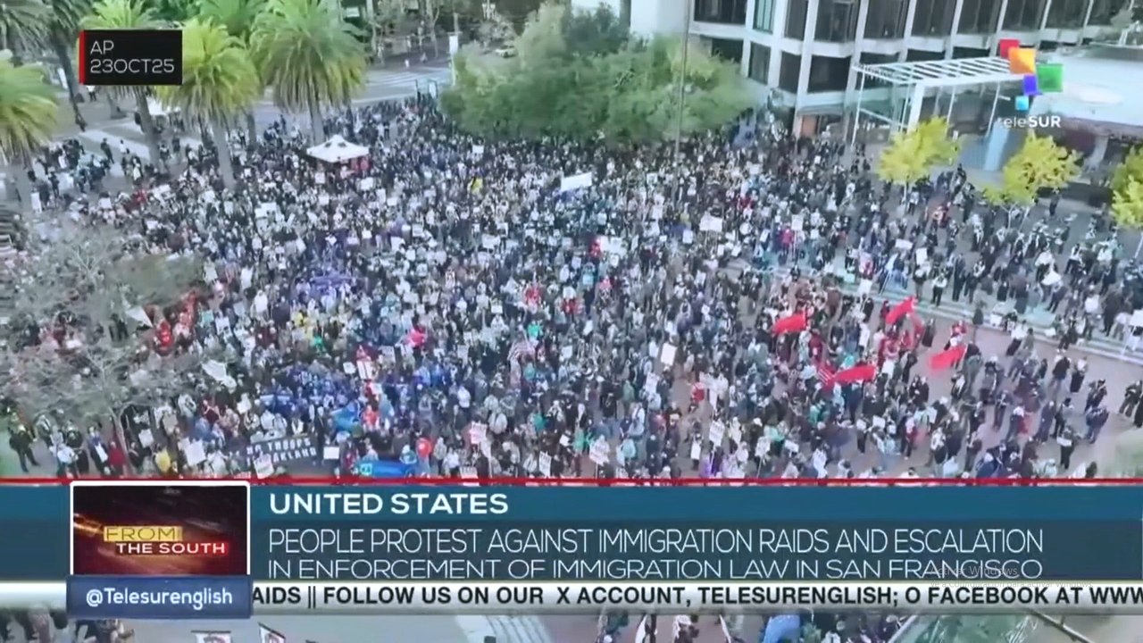 United States, people protest against immigration raids in San Francisco