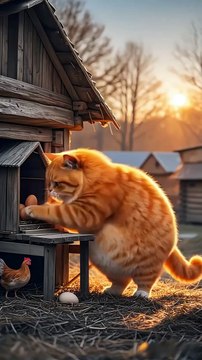 Funny Cat and Hen Animation 🐱🐔 | Cute Animal Cartoon Short | Best Funny Video 2025”