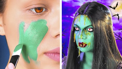 How to make a zombie costume 🧟‍♀️💋✨ #reverseprocess #halloweenmakeup