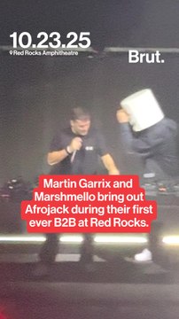 Martin Garrix and Marshmello bring out Afrojack during their first-ever B2B at Red Rocks Amphitheatre