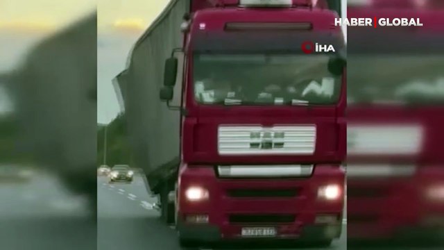 Kuzey Marmara Otoyolu'nda korku dolu anlar! TIR zikzaklar çizerek ilerledi 