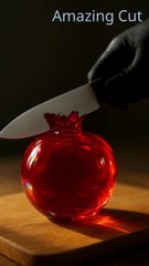 Satisfying Glass Pomegranate Slice | Crystal Cutting ASMR Macro