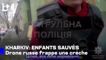 Scènes émouvantes à Kharkiv : la police sauve des enfants après une attaque de drone russe