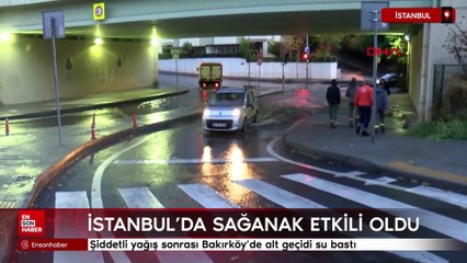 Şiddetli yağış sonrası Bakırköy'de alt geçidi su bastı