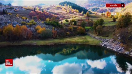 Artvin'in seyrine doyum olmayan sonbahar güzelliği görüntülendi