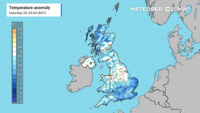 Below average temperatures this weekend as northerly wind firmly in charge