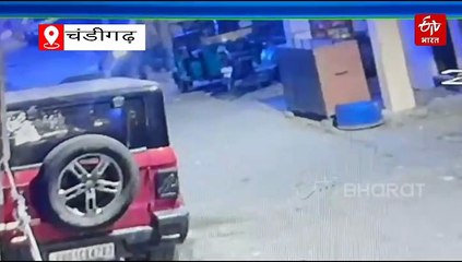 चंडीगढ़ के मौली जागरण में थार गाड़ी पर पथराव, शीशे टूटे, CCTV में कैद वारदात