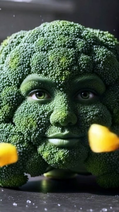 Broccoli is eating and dancing while singing 🤯 🎶