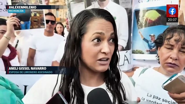 Familia del líder limonero Bernardo Bravo marchan en Michoacán