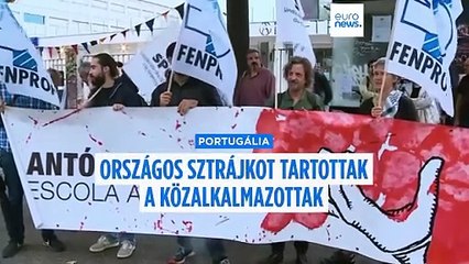 Komoly fennakadásokat okozott a közalkalmazottak sztrájkja Portugáliában