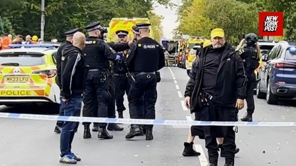 Multiple injuries reported after car and stabbing attack at Manchester synagogue