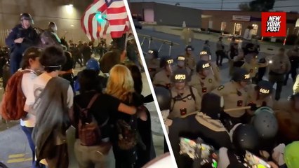 Protesters Clash With Police in Chicago and Los Angeles Amid ICE and "No Kings" Demonstrations