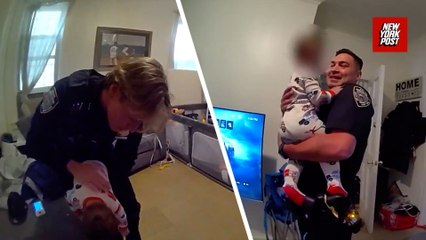 Moment Queens cops save 10-month-old boy who was choking