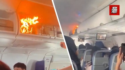 Air China flight forced to make an emergency landing after a lithium battery erupts