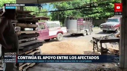 Édgar Morales apoya a damnificados en Tuxpan con camas y catres