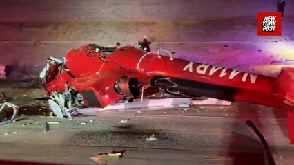 Medical helicopter crashes on Sacramento highway, leaving 3 critically injured