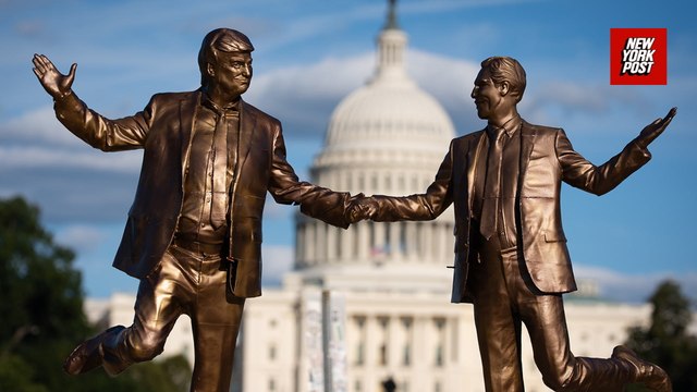 Bizarre statues of Trump, Epstein reappear on National Mall after being removed by NPS