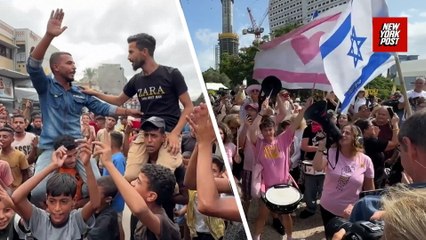 Palestinians celebrate Trump's peace deal in the streets of Gaza, while Israelis dance in Tel Aviv