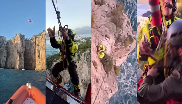 Gaeta, scalatori bloccati su una parete rocciosa a picco sul mare: lo spettacolare salvataggio dei Vigili del Fuoco (25.10.25)