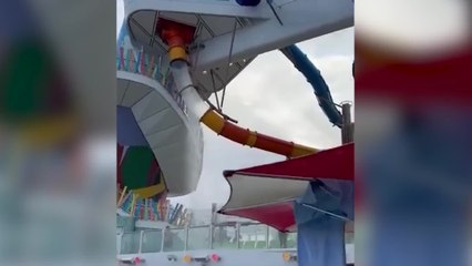 Passengers panic after glass panel shatters on Royal Caribbean cruise ship slide
