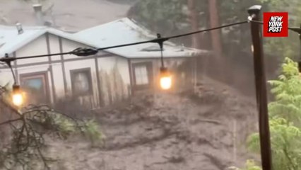 Wild moment house is swept away during New Mexico flash floods