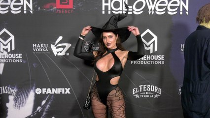 CJ Sparxx attends the red carpet at the 6th annual Unruly Halloween Party