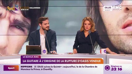 Le bonus RMC : La guitare à l'origne de la rupture d'Oasis vendue - 27/10