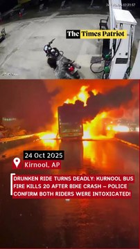Drunken Ride Turns Deadly: Kurnool Bus Fire Kills 20 After Bike Crash — Police Confirm Both Riders Were Intoxicated!