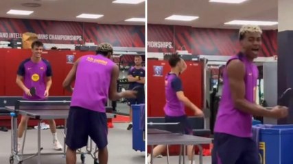 Lamine Yamal ingiocabile... anche a ping pong: che risate nello spogliatoio!