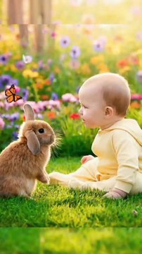 Baby Copies Bunny Nose Wiggle 🐰💛 | Cutest Garden Moment Ever!”#BabyAndBunny #CuteMoments #AdorableDuo #Wholesome #PureJoy #FunnyBaby #CuteAnimals #ViralShorts #Heartwarming #NatureLove #TooCute #BabyLove #BunnyVibes