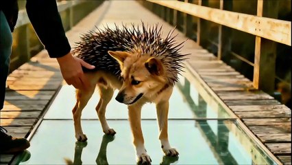 The puppy was so terrified it did a belly crawl!