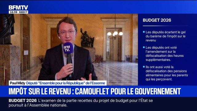 Gel du barème de l'impôt sur le revenu: J'ai voté pour qu'on n'augmente pas l'impôt de ceux qui travaillent dans notre pays , explique Paul Midy, député (Ensemble pour la République)