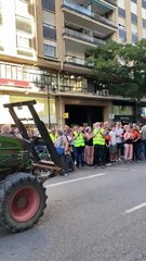Tractors a la manifestació contra Mazón a València.