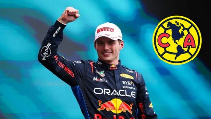Max Verstappen recibe playera del América a manos de Israel Reyes, Brian Rodríguez y Alan Cervantes en GP de México
