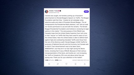 트럼프 "캐나다 '관세 반대 광고' 대응 관세 10% 추가 인상" / YTN