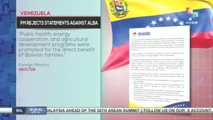 Venezuela rejected Bolivia's statements against ALBA