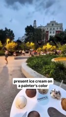 Ice cream served on a colour palette 🎨🍦 An artsy twist that turns dessert into design — creative, viral, and perfect for cafés or dessert startups!  fair use for commentary and education. #CraftlyReacts #IceCreamBusiness #D Reacts | DIY videos | crafts